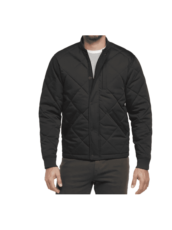 Mens Quilted Bomber Jacket Black Size Medium