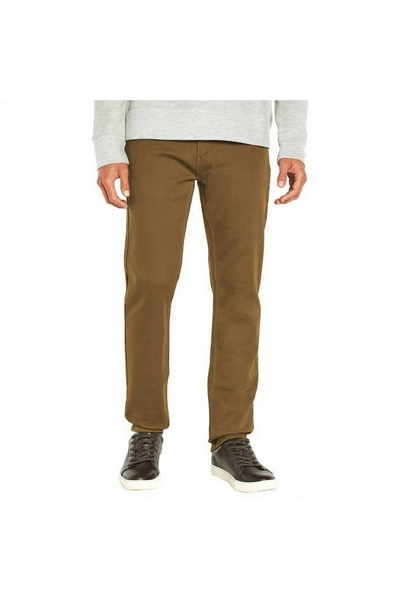 Mens Slim Fit Stretch Fabric 5 Pocket Pant | Tan (Otter), 32x34