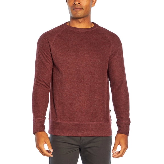 Banana Republic Men?s Waffle Crew Sweatshirt, Mid-weight - Item 1526438 (Small, Burgundy)