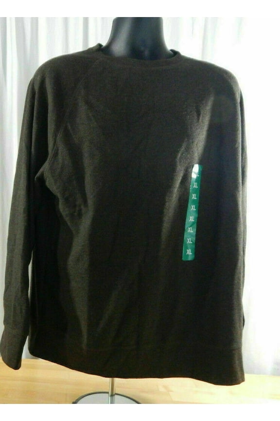 Mens Waffle Crew Sweatshirt, Mid-weight. (Turkish Coffe, Large)