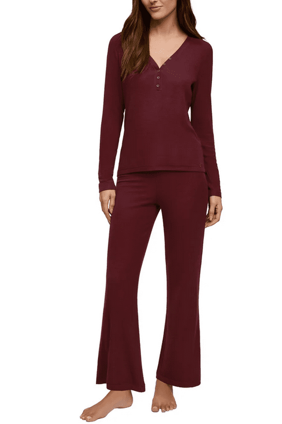 Women's 2-piece Rib Lounge Set Red XXL