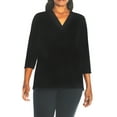 thumbnail image 1 of Banana Republic Women's 3/4 Sleeve V Neck Tunic Top (Black, XL), 1 of 3