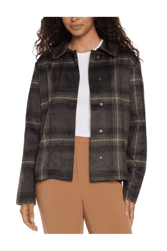 Women's Button Down Jacket Gray Large