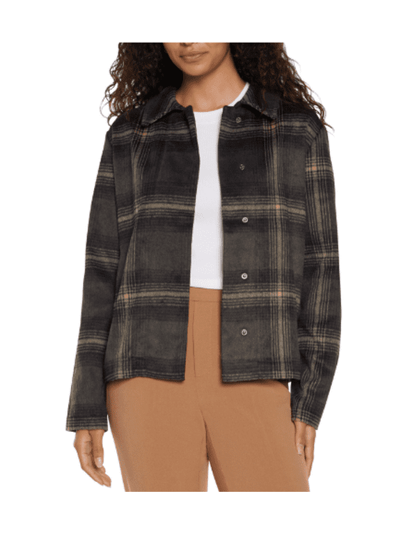Women's Button Down Jacket Gray Small