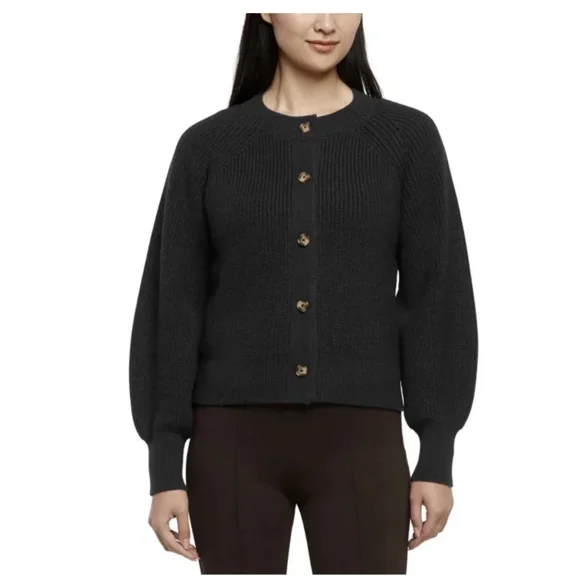 Banana Republic Women's Button Front Cardigan, Black, XL