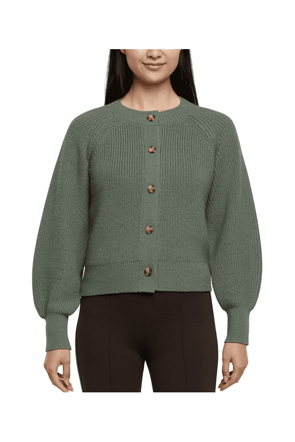 Women's Button Front Cardigan Green Small