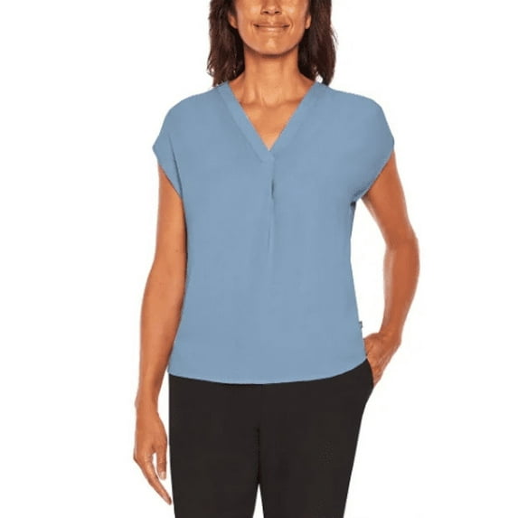 Banana Republic Women's Cap Sleeve V Neck Top (Purple, L)