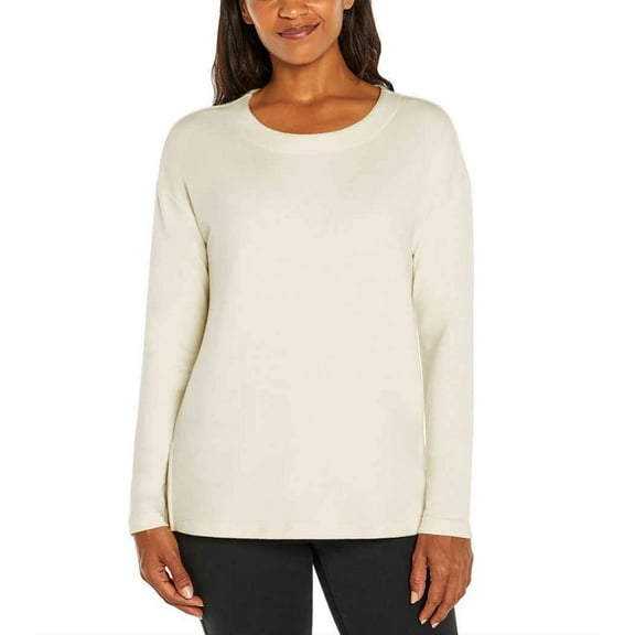 Banana Republic Women's Cozy Crewneck Pullover Top (White, Medium)