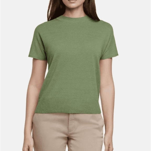 Banana Republic Women's Linen Blend Short Sleeve Top Green XL