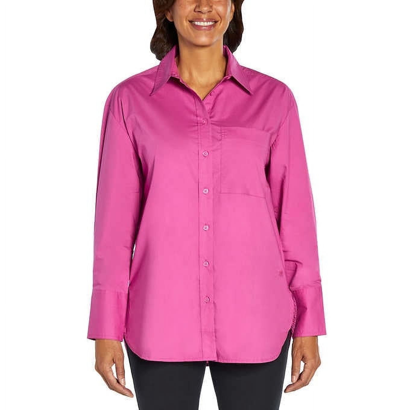 Banana Republic Women's Long Sleeve Button Down Shirt Pink S - Walmart.com