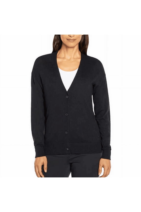 Women's Long Sleeve Cardigan (Black, Medium)
