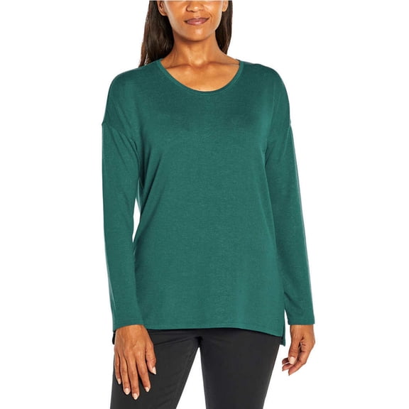 Banana Republic Women's Long Sleeve Scoop Neck Pullover Tunic Top (Green, S)