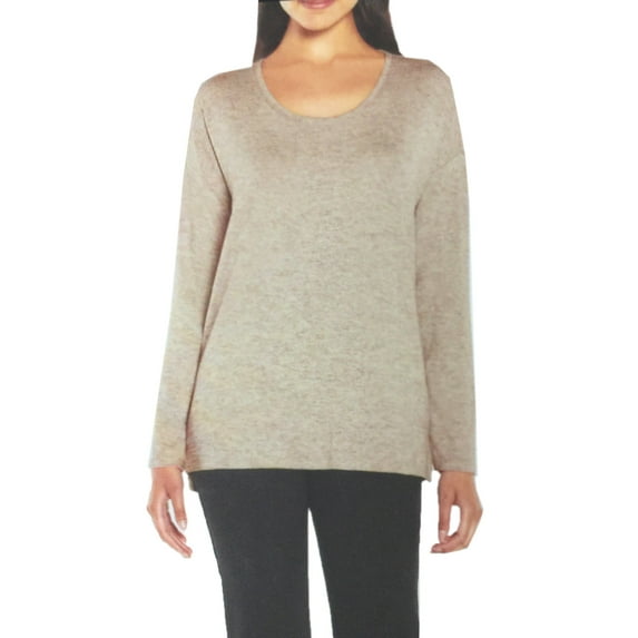 Banana Republic Women's Long Sleeve Scoop Neck Pullover Tunic Top (Tan, M)