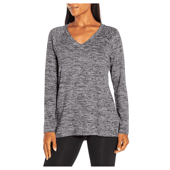 Banana Republic Women's Long Sleeve V Neck Top (Gray, Medium)