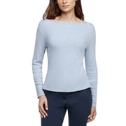 Banana Republic Womens Ribbed Long Sleeve Top, Blue, XS