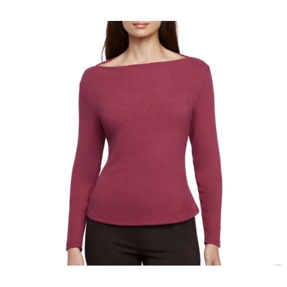 Banana Republic Women's Ribbed Long Sleeve Top, Red, S