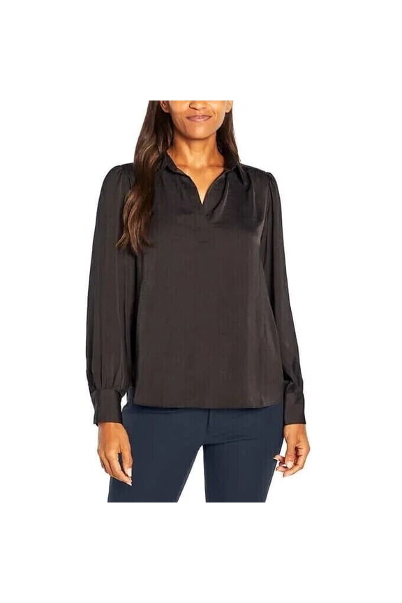 Women's Satin Pullover(Black,LARGE)