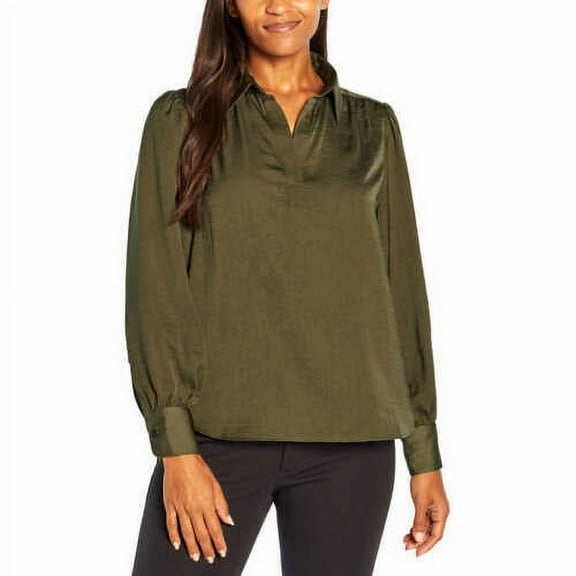 Banana Republic Women's Satin Pullover (Green, Medium)