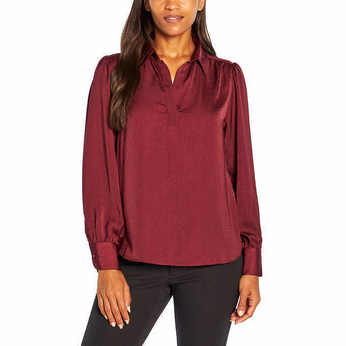Banana Republic Women's Satin Pullover (Red, Large)