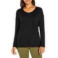 thumbnail image 1 of Banana Republic Women's Soft Knit Long Sleeve High-Low Hem Sweater Top (Black, S, 611030), 1 of 6