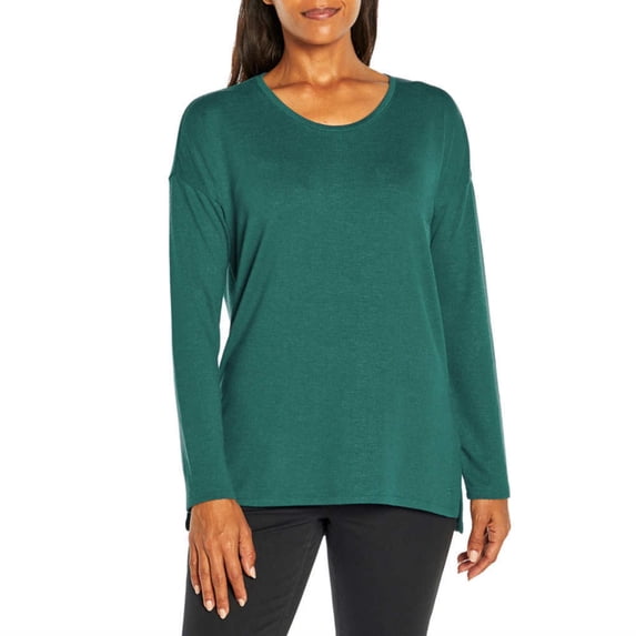 Banana Republic Women's Soft Knit Long Sleeve High-Low Hem Sweater Top (Green, 2X, 611030)