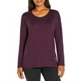 thumbnail image 1 of Banana Republic Women's Soft Knit Long Sleeve High-Low Hem Sweater Top (Purple, 2X), 1 of 6