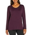 thumbnail image 1 of Banana Republic Women's Soft Knit Long Sleeve High-Low Hem Sweater Top (Purple, M), 1 of 4