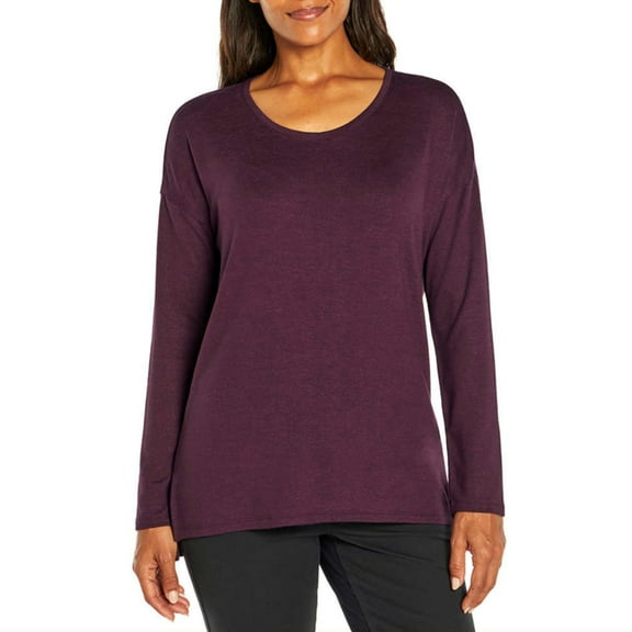 Banana Republic Women's Soft Knit Long Sleeve High-Low Hem Sweater Top (Purple, XXL)