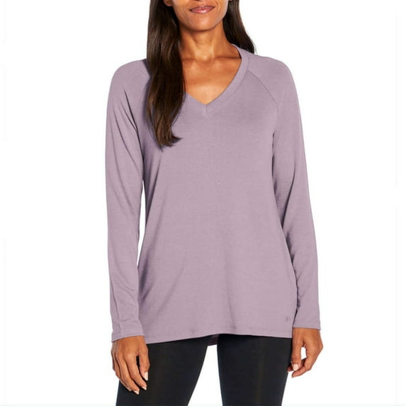 Banana Republic Women's Soft Long Sleeve V-Neck Tunic Top-Purple / XXL