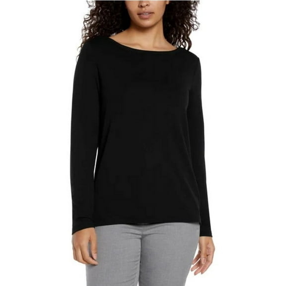 Banana Republic Women's Soft Terry Long Sleeve Top L Black