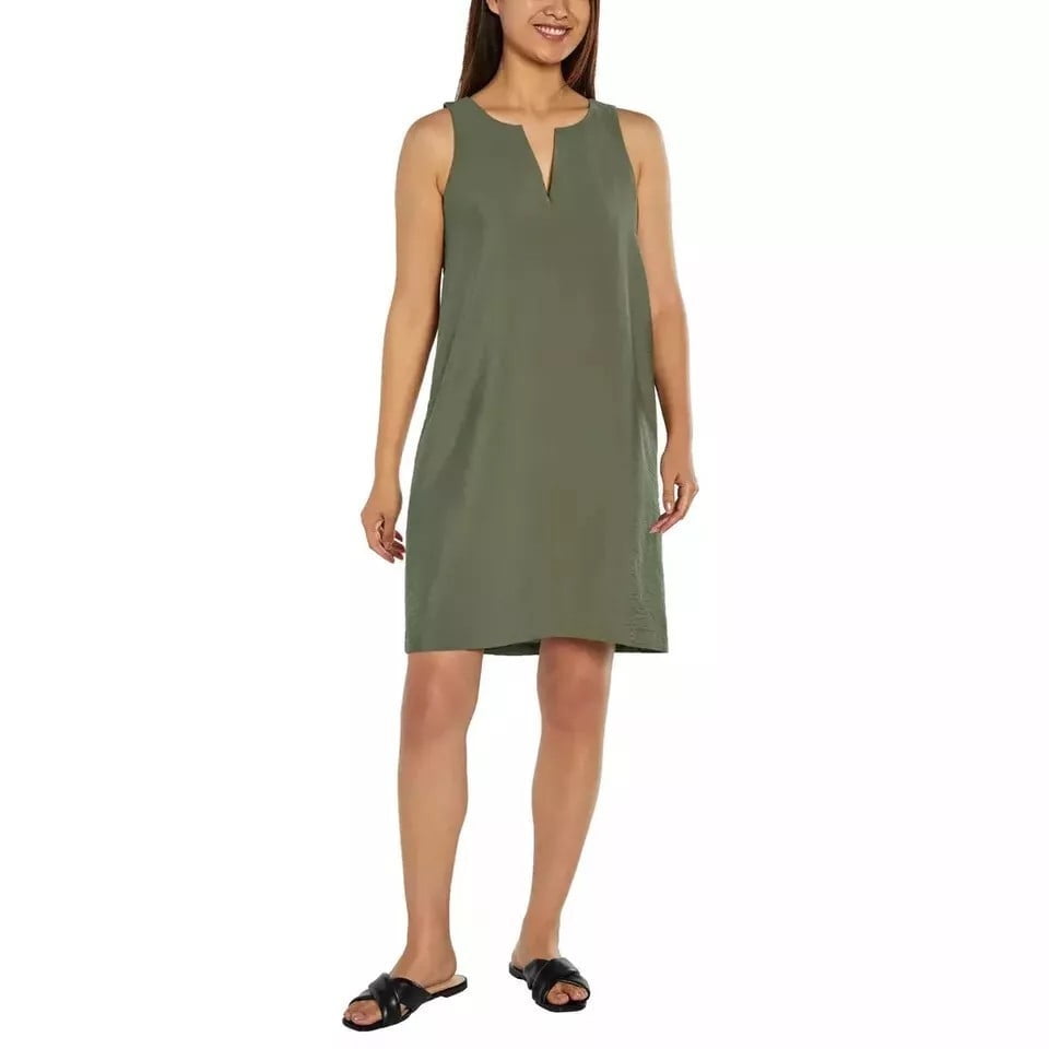Banana Republic Women's Split Neck Sleeveless Dress (Green, XL) Banana Republic Women's Split Neck Sleeveless Dress (Green, XL)