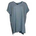 thumbnail image 1 of Banana Republic Women's Top Sz XL V-Neck Short Roll Sleeve T-Shirt Blue, 1 of 4