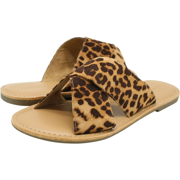 Banana Republic Womens Animal Print Sandals, Beige, 7