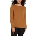 thumbnail image 1 of Banana Republic Womens Boat Neck Long Sleeve Top Brown Large, 1 of 4