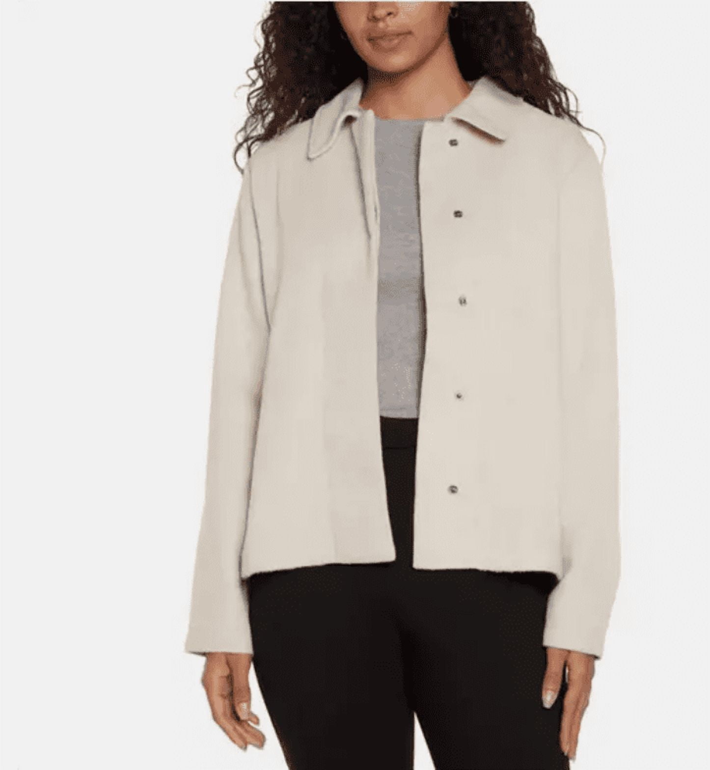 Banana Republic Womens Jacket Cream Snap-Front Jacket, Cream XL 