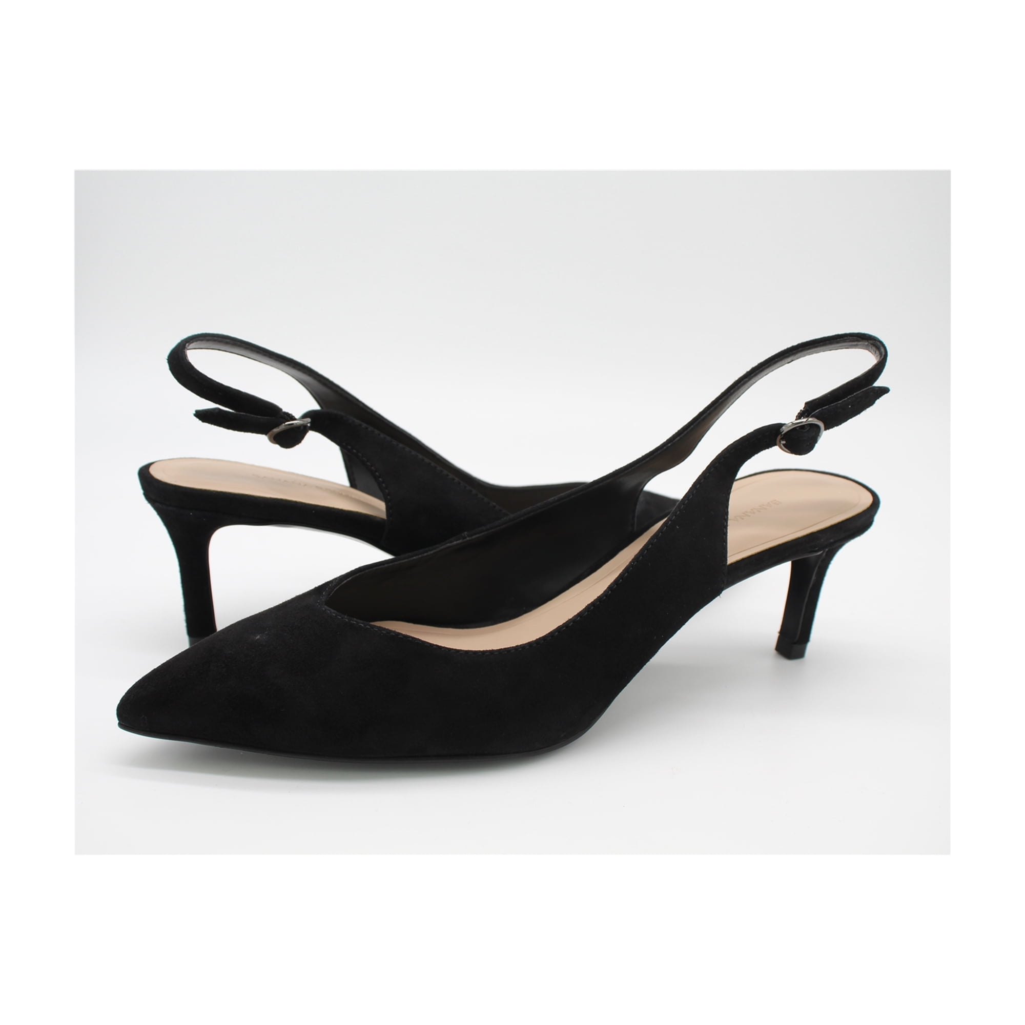 Banana Republic Womens Madison Cat Sling Back Heels Black 8