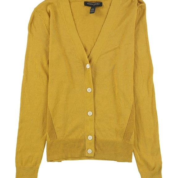 Banana Republic Womens Solid Cardigan Sweater, Yellow, Petite, PXXS