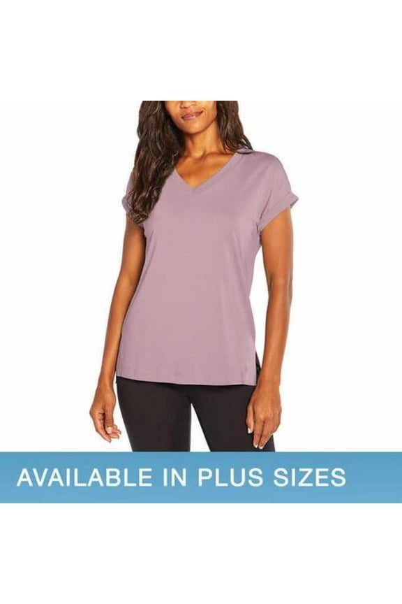 Womens Top Pink Mauve Shadows Shirt V-Neck 2X