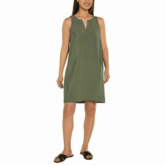 Banana Republic Womens V Neck Sleeveless Dress Olive Green Medium