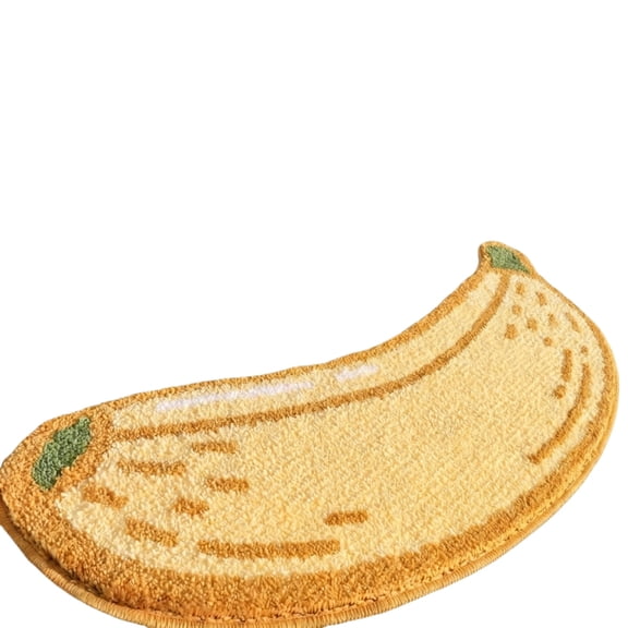 Banana Shaped Bathroom Rugs Non Slip Indoor Floor Mat Soft, Fluffy, Plush, Absorbent, Quick Dry for Shower Floor 15.74 x 23.62 Inch
