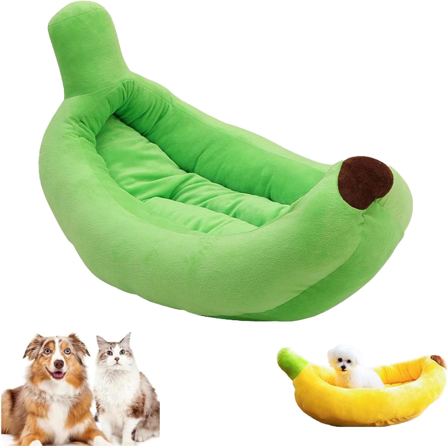 Banana Shaped Dog Bed, Creative Comfortable Banana Boat Shape Pet Dog Cat Bed, Sofa Warm Nest Creative Detachable House All Seasons Suit