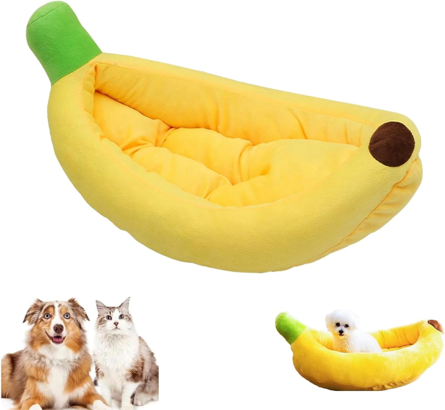 Banana Shaped Dog Bed, Creative Comfortable Banana Boat Shape Pet Dog Cat Bed, Sofa Warm Nest Creative Detachable House All Seasons Suit
