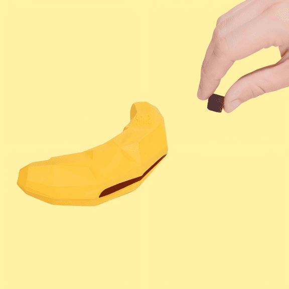 Banana Shaped Dog Chew Toy - Sturdy Durable Food Dispensing Training Toy for Small to Large Dogs