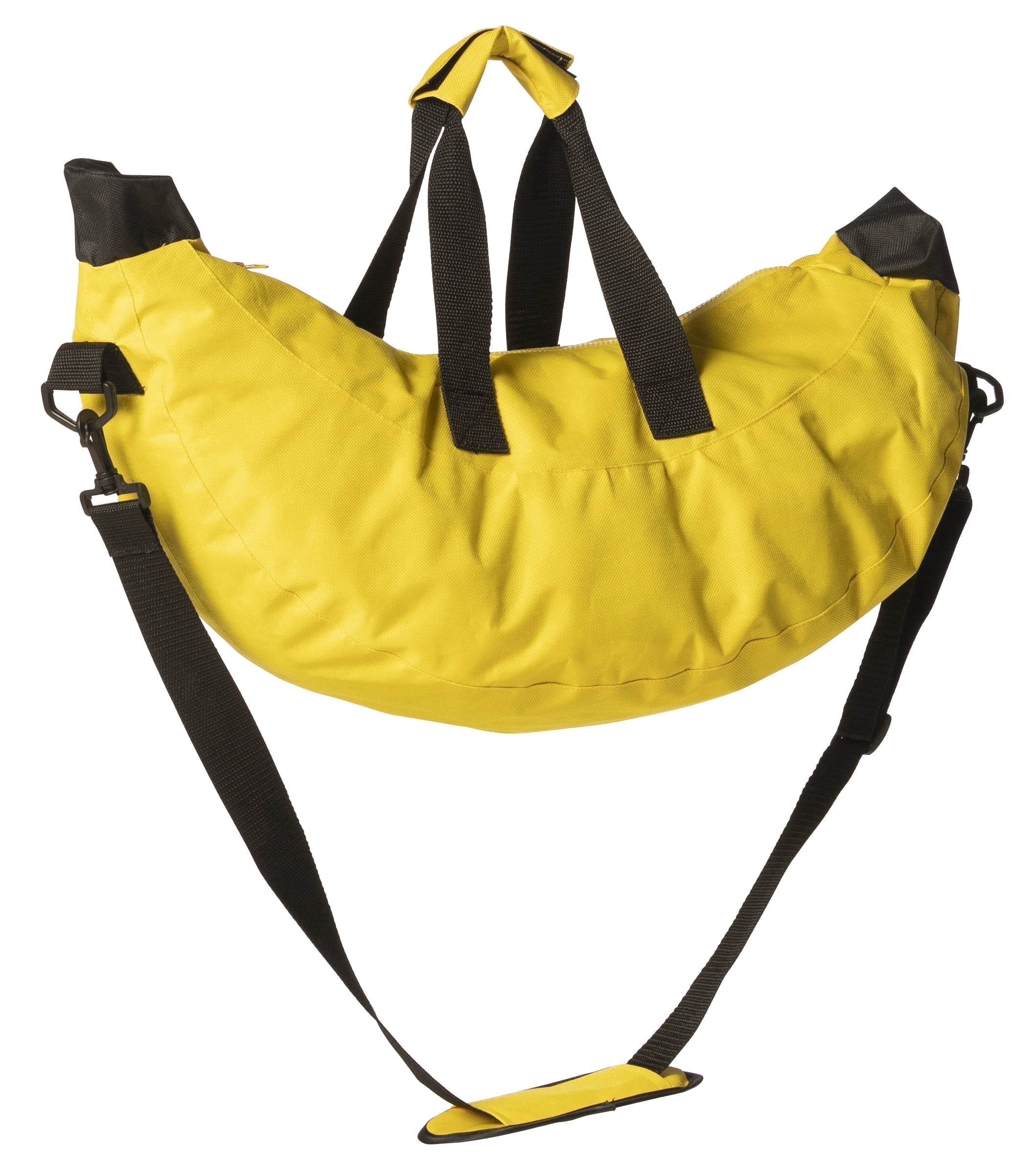 Banana Shaped Small Duffle Bag with Adjustable Strap, Yellow, Women and Men, Unisex, Yellow, R1419-OS