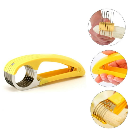Banana Slicer Fruit Knife Kitchen Gadget Bar Tools Veggie Cutter Stainless Steel