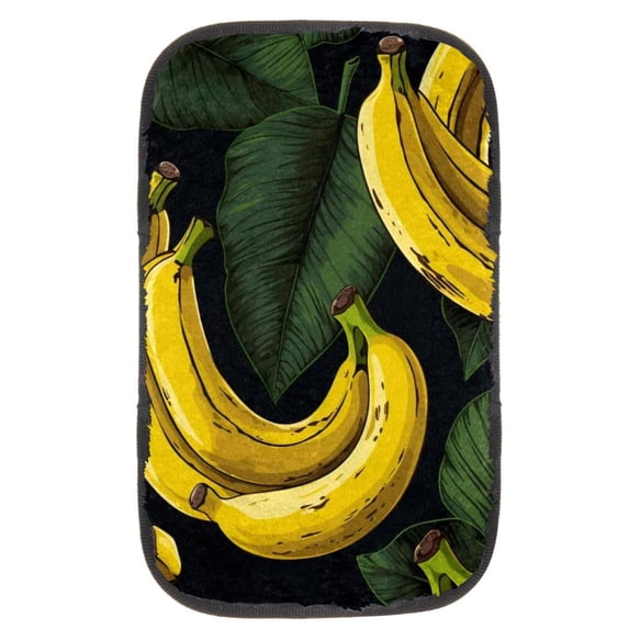 Banana Soft Comfortable Furry Printed Car Armrest Cover Pad Mat 12.5x8.2 Inch