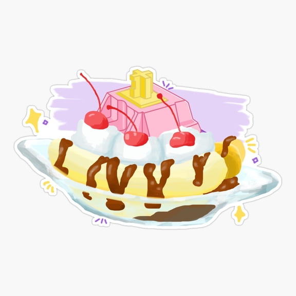 Banana Split Mechanical Keyboard Switch Fruit Dessert Er, Phone Decal Water Bottle Stickers Car Decals, Funny Birthday Gift