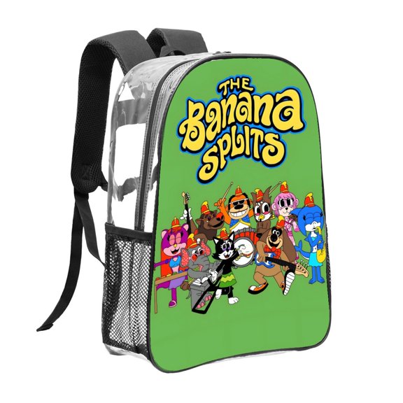 The Banana Splits Adventure Hour-theme Clear Backpack Heavy Duty Transparent Bag See Through Bookbag for Work, Sport, College, Travel12.2X16.9"(31X43cm)
