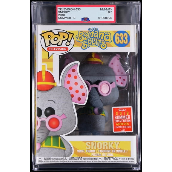The Banana Splits, PSA Graded 8.5 NM-MT+, Snorky (2018 Summer Convention) Collectible Vinyl Figure #633, Fully Encapsulated Bundle with Compatible Funko Pop! PSA Hard Protector Case