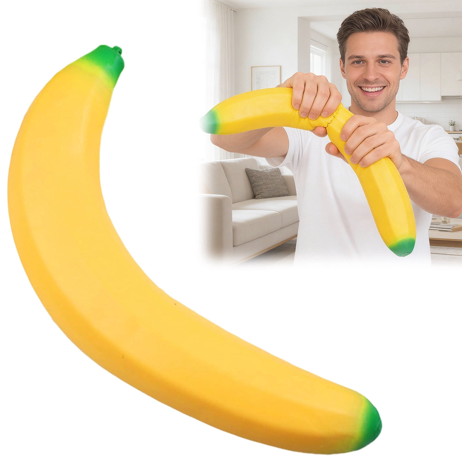 Banana Squishies Fidget Toys, Squeeze Ball Sensory Toys for Adult,Novelty Bananas Anxiety Relief,1PCS